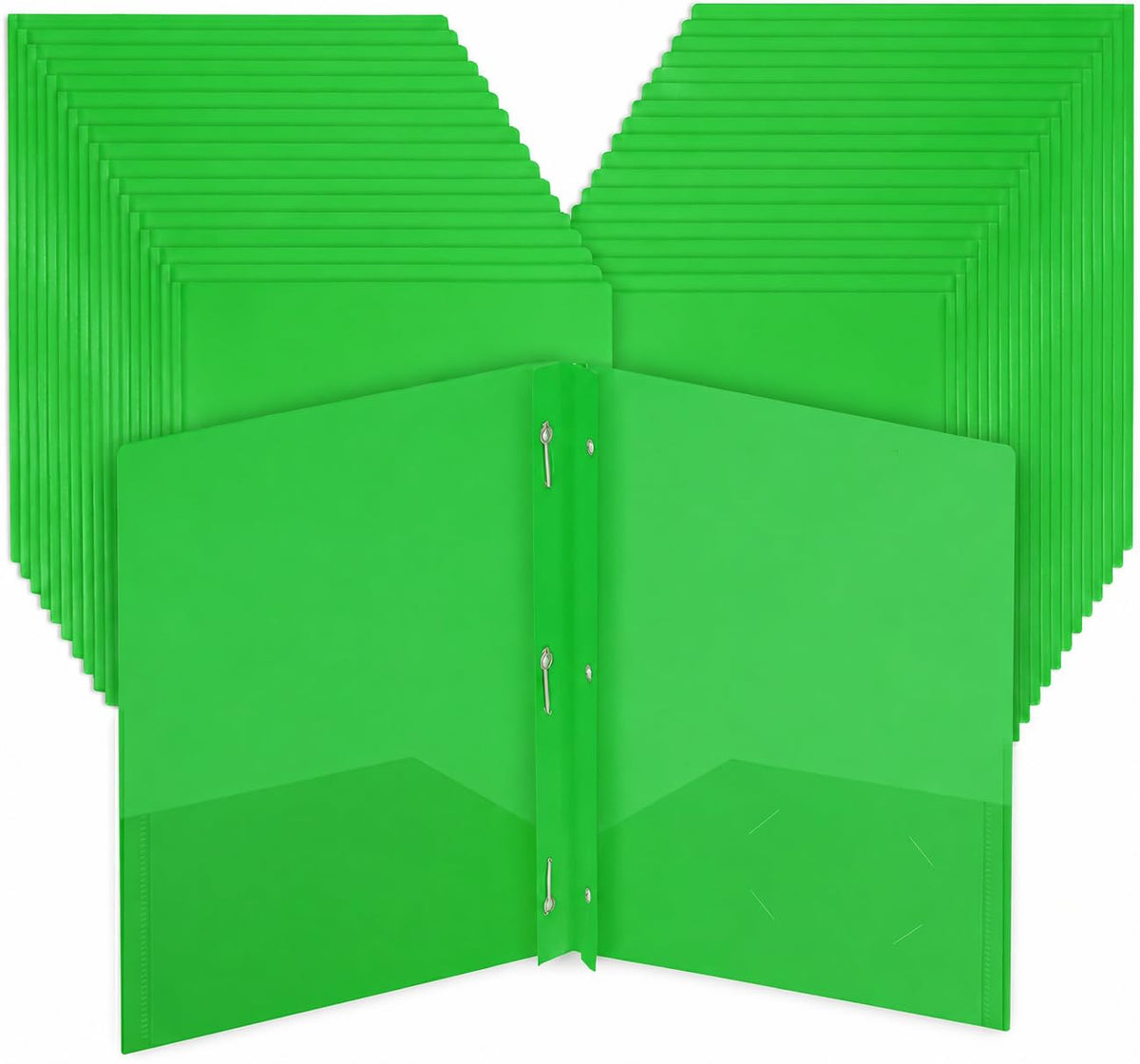 Mr. Pen- Plastic Folders with Pockets and Prongs, 5 Pack, Letter Size