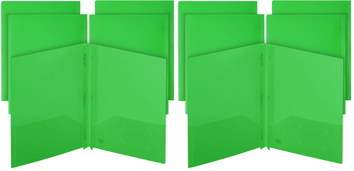 Mr. Pen- Plastic Folders with Pockets and Prongs, 5 Pack, Letter Size