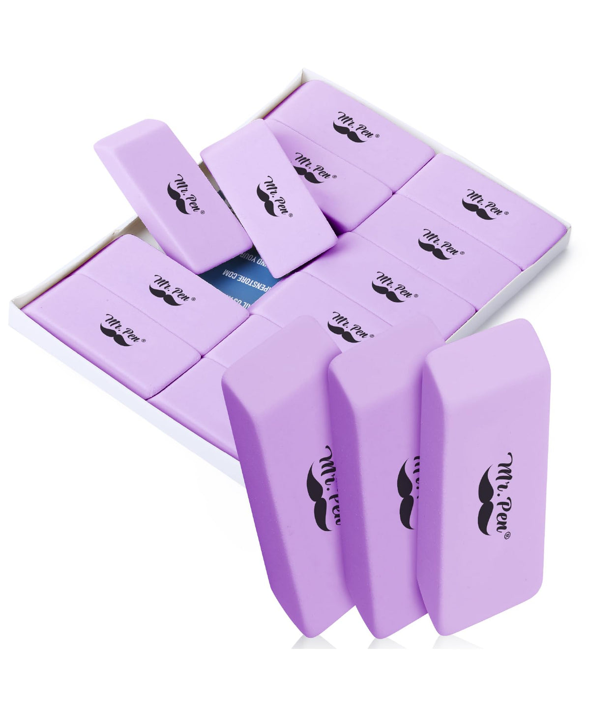 Mr. Pen- White Pencil Erasers Bulk, 72 Pack