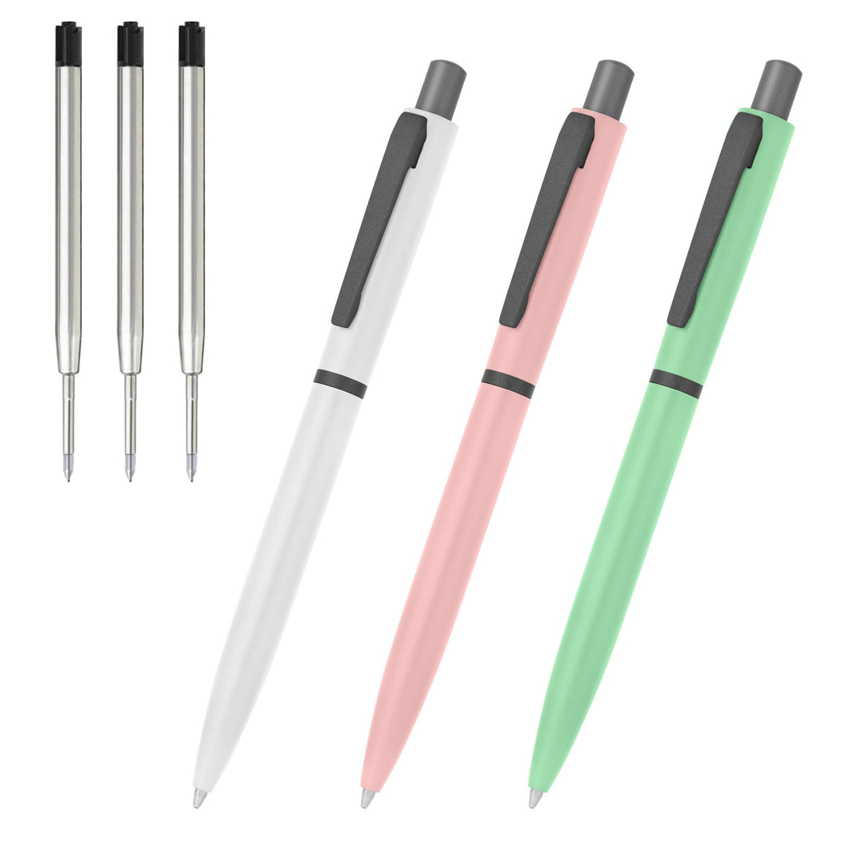 Cambond Ballpoint Pens Black Ink - 1.0 mm Metal Twist Gold Pens Bulk