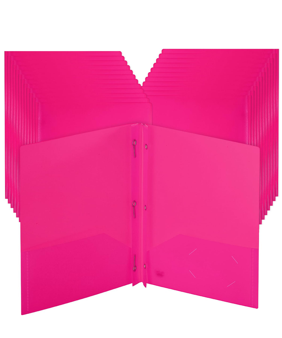 Mr. Pen- Plastic Folders with Pockets and Prongs, 5 Pack, Letter Size
