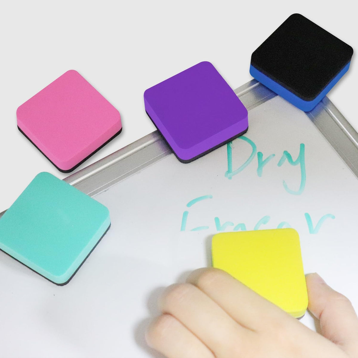 24 Pack Square Magnetic Whiteboard Erasers, Mini Dry Erase Board Erasers for Kids and Students, 8 Color