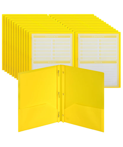 Mr. Pen- Plastic Folders with Pockets and Prongs, 5 Pack, Letter Size