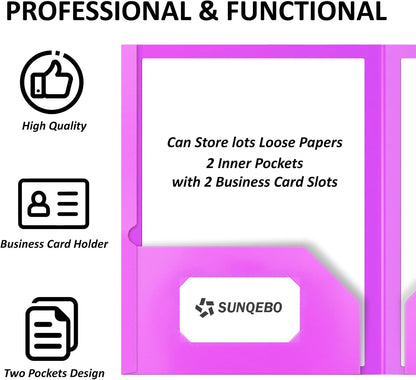 2 Pocket Folders, 6 Pack Folders with Pockets,Aesthetic Color with 10 Label