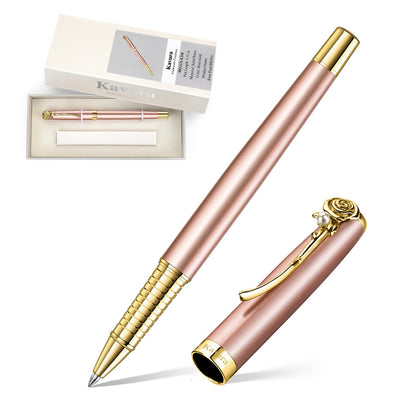 Four-Leaf Clover & Pearl Rollerball Pen for Women,Pearl White