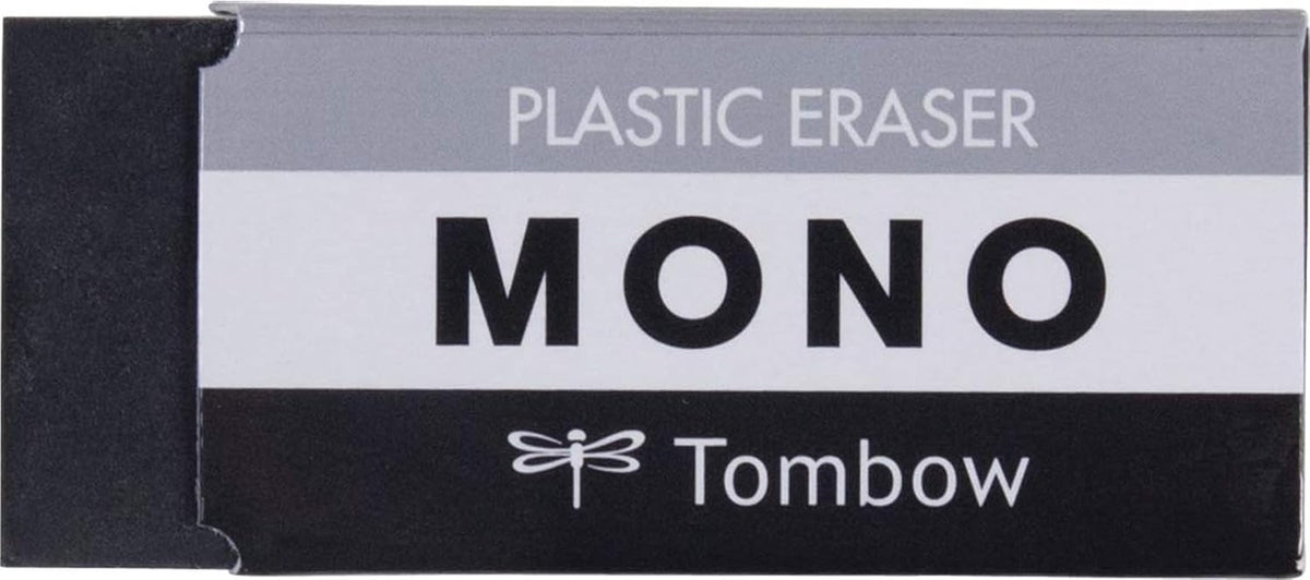 Tombow 57329 MONO Black Eraser, Medium. Cleanly Removes Marks Without Damaging Paper