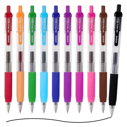 EYEYE G-103 Gel Pen 0.7mm, 5 Black 5 Blue, Medium Point Pens