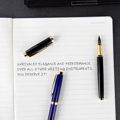 Fountain Pen, luxury Fine point smooth writing pen for journaling fancy pens with Gift Case 8 black ink cartridges an EF nib an ink converte nice pen writer gifts-Matte Green