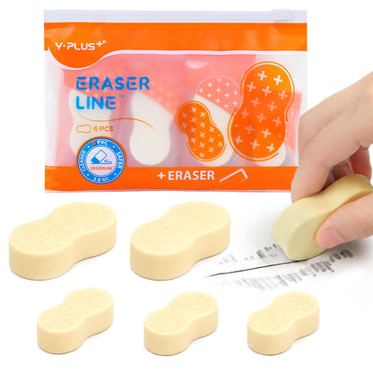 YPLUS Erasers for Kids, Hipolymer Pencil Erasers for School Supplies, 6 Pcs