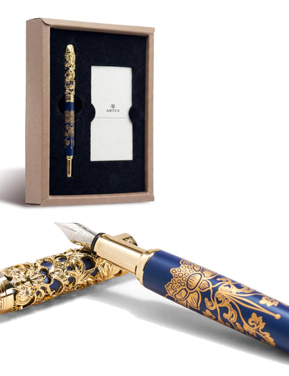 ARTEX x National Palace Museum Gold Lotus Fountain Pen & Marble Stand Set
