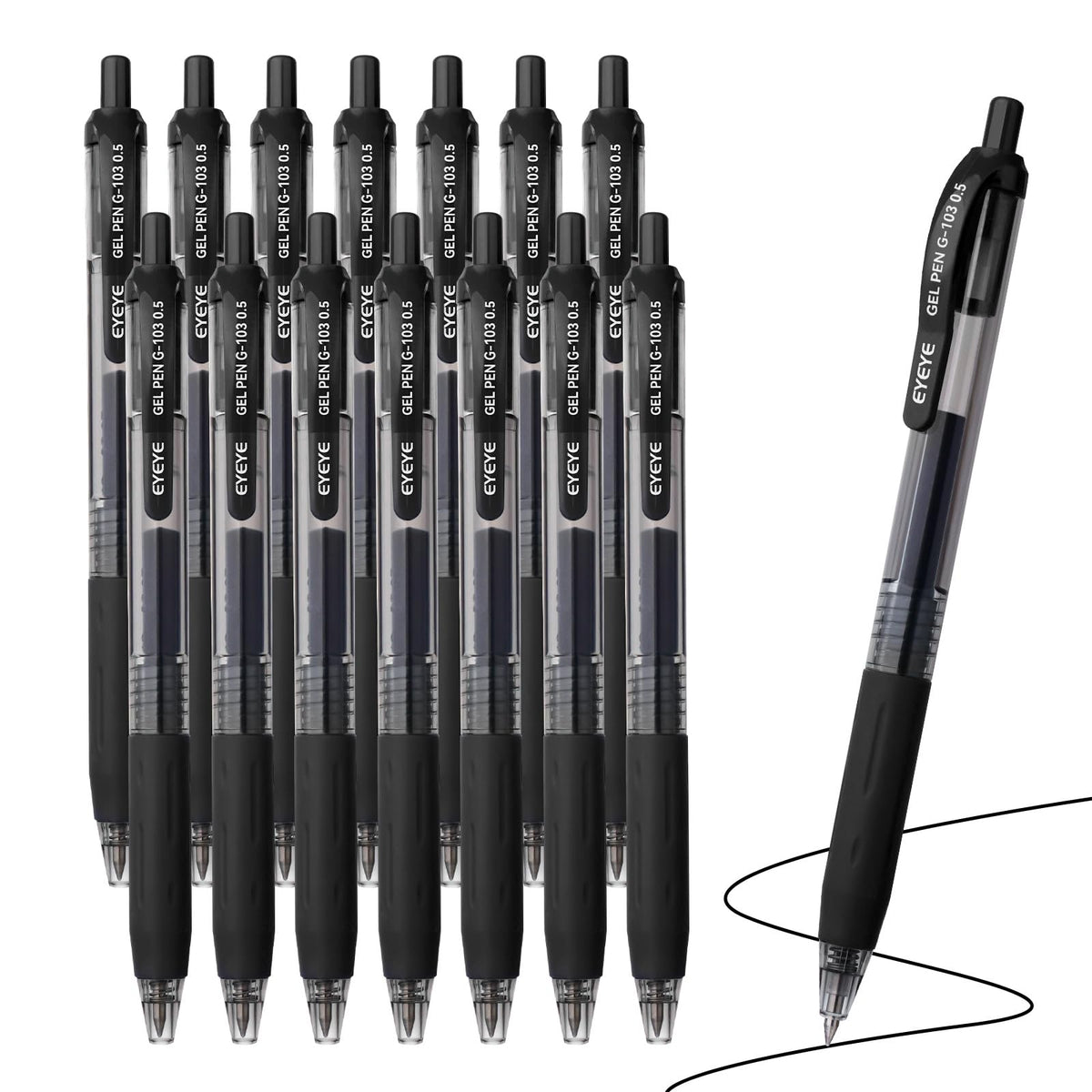 EYEYE G-103 Gel Pen 0.7mm, 5 Black 5 Blue, Medium Point Pens