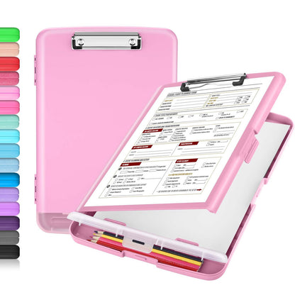 Sooez Clipboard with Storage, Clip Board 8.5 x 11 with Pen Holder, High Capacity Plastic Organization Case Box for Letter Legal A4 Size Paper, Nurses Teachers Must Haves, School & Office Supplies