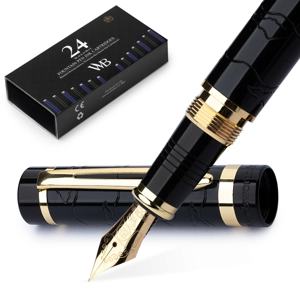 Wordsworth & Black Primori Fountain Pen Set for Writing, Fine Nib