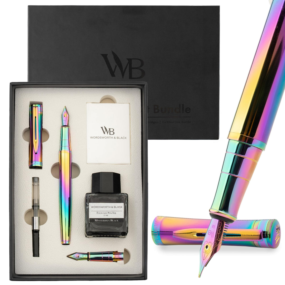 Wordsworth & Black Fountain Pen Gift Set, Medium & Extra Fine Nib, Brown