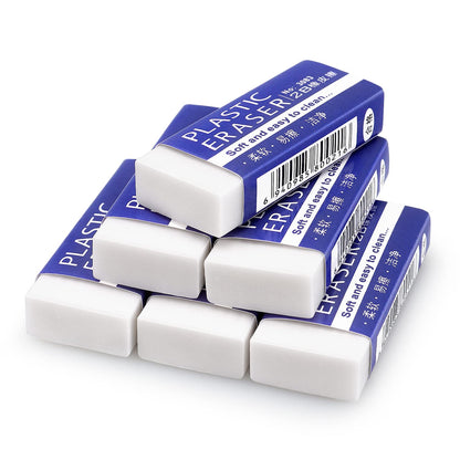 Tamaki Erasers, Large, White, 6 Pack