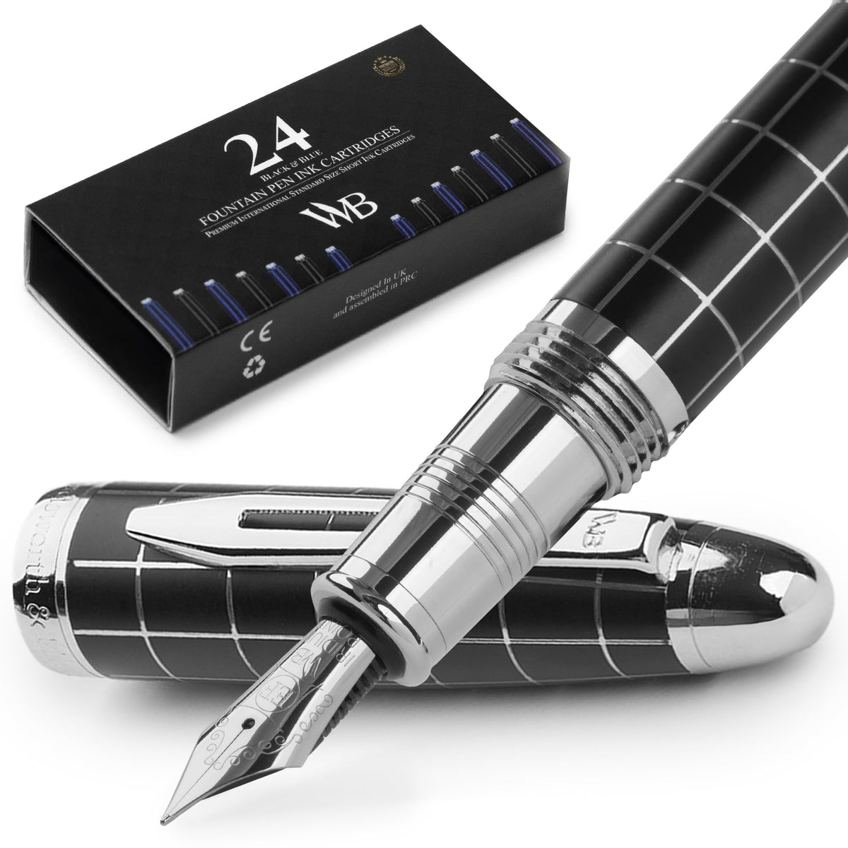 Wordsworth & Black Majesti Luxury Fountain Pen Set for Writing, Medium Nib