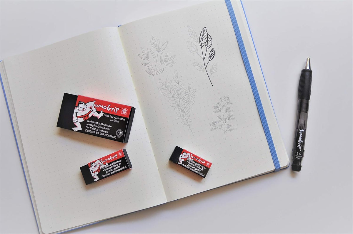 Sakura SumoGrip Block Eraser, Black, Small B80, 2.125 x 0.875 in, 3 Pack
