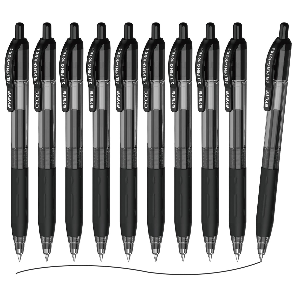 EYEYE G-103 Gel Pen 0.7mm, 5 Black 5 Blue, Medium Point Pens