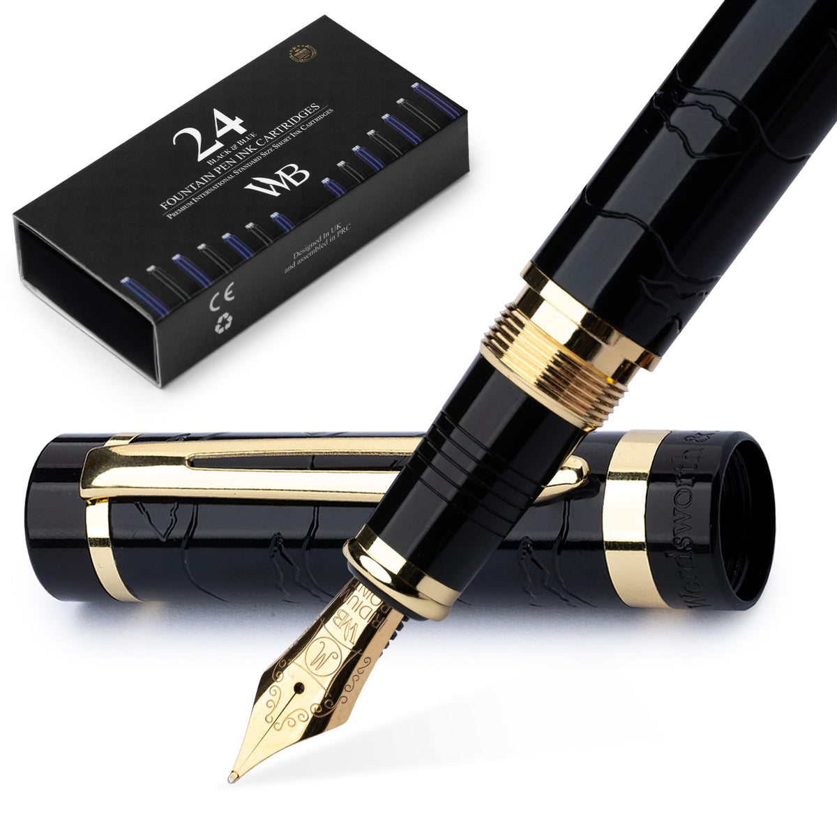 Wordsworth & Black Primori Fountain Pen Set for Writing, Fine Nib