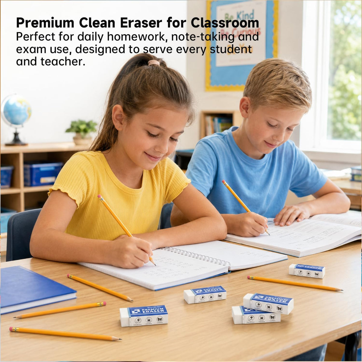 Erasers, Shuttle Art 288 Pack Premium Erasers Bulk, White Eraser Classroom Set for Kids Teachers as School and Office Supplies