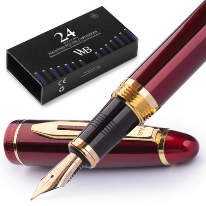 Wordsworth & Black Majesti Luxury Fountain Pen Set for Writing, Medium Nib