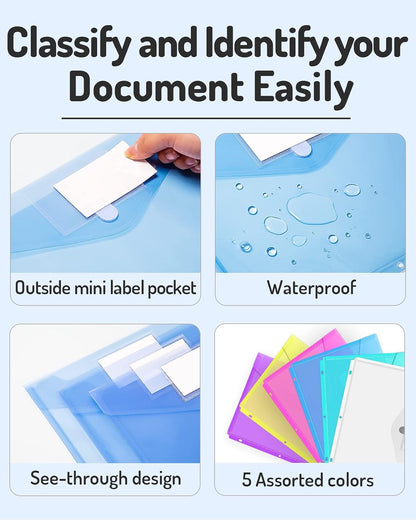 Forvencer Binder Pocket, 10 Pack Super Heavyweight Plastic Binder Folders