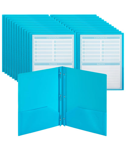 Mr. Pen- Plastic Folders with Pockets and Prongs, 5 Pack, Letter Size
