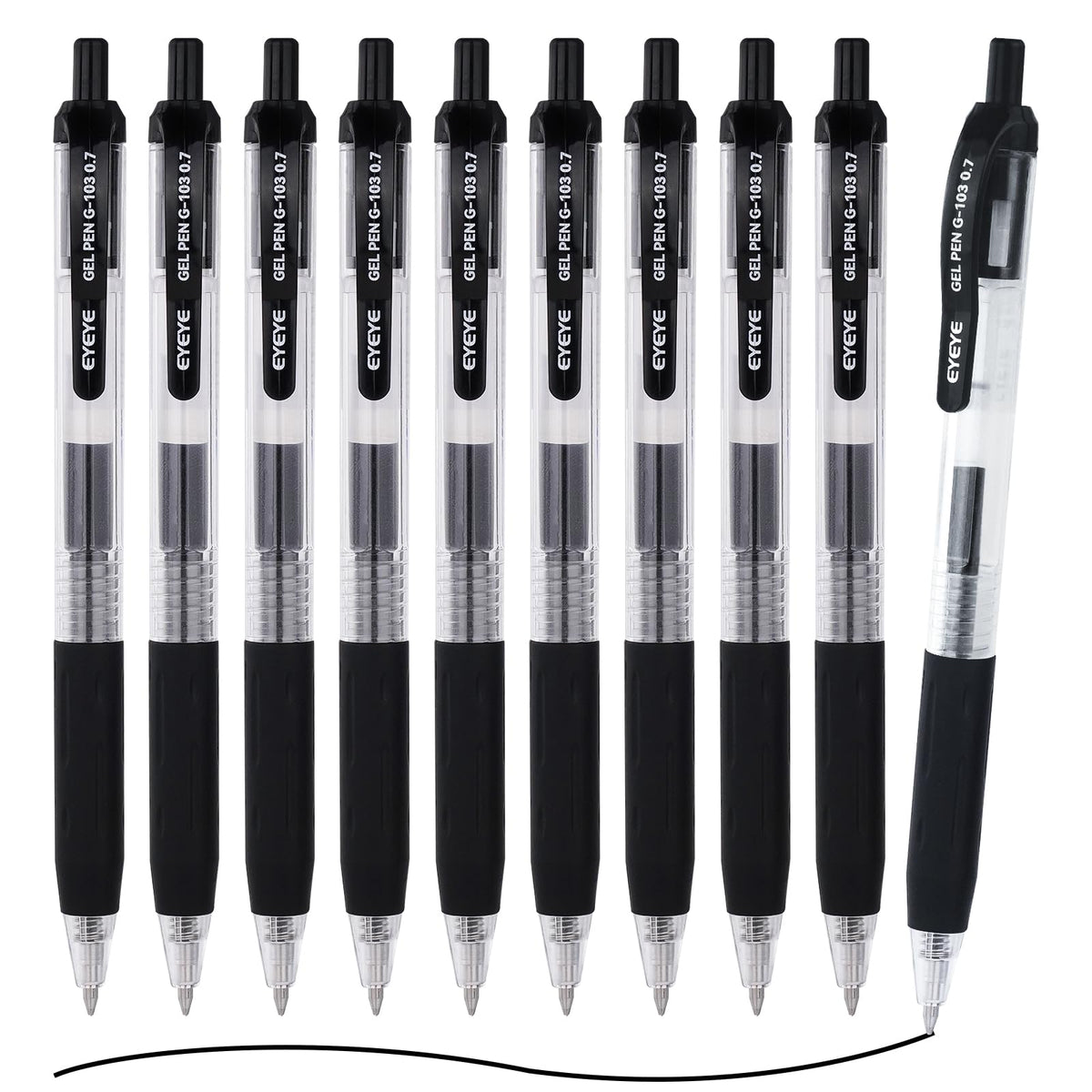EYEYE G-103 Gel Pen 0.7mm, 5 Black 5 Blue, Medium Point Pens