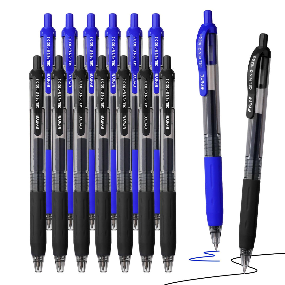 EYEYE G-103 Gel Pen 0.7mm, 5 Black 5 Blue, Medium Point Pens