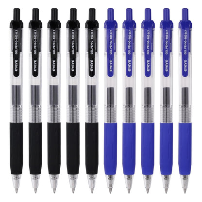 EYEYE G-103 Gel Pen 0.7mm, 5 Black 5 Blue, Medium Point Pens