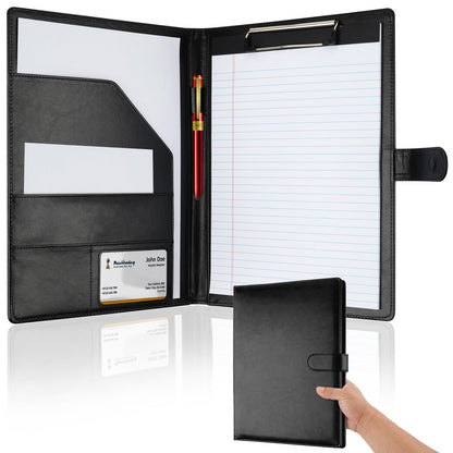 Professional Padfolio with Clipboard, Faux Leather Portfolio Folder Binder