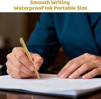 15Pcs Ballpoint Pens(Gold, Silver & Gray), Black Ink Medium Point, Smooth Writing Metal Pen Bulk