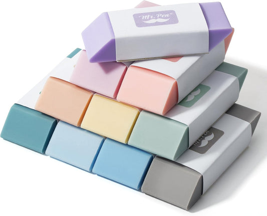 Mr. Pen- Pencil Erasers, 10 Pack, Morandi Colors
