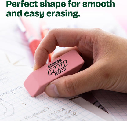 BAZIC Products Pink Bevel Block Erasers, Latex-Free, 4 Count