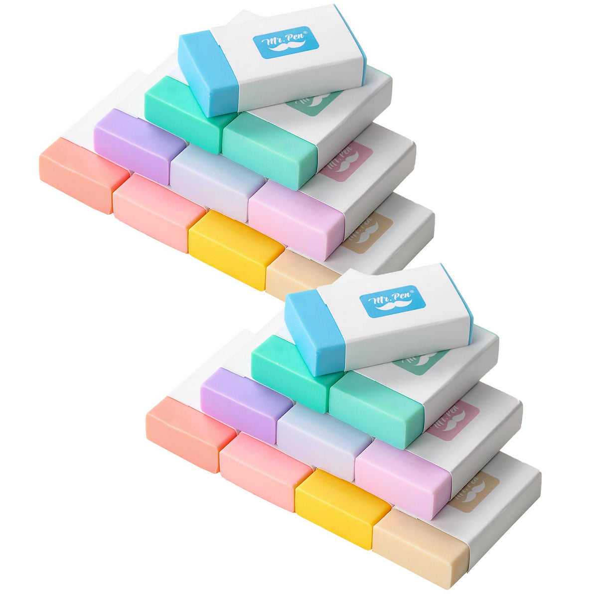 Mr. Pen- White Pencil Eraser, 8 Pack | Large Latex Free Block Erasers for School, Office, Art Sketching, Homework, Exams, Clean Smudge-Free Correction