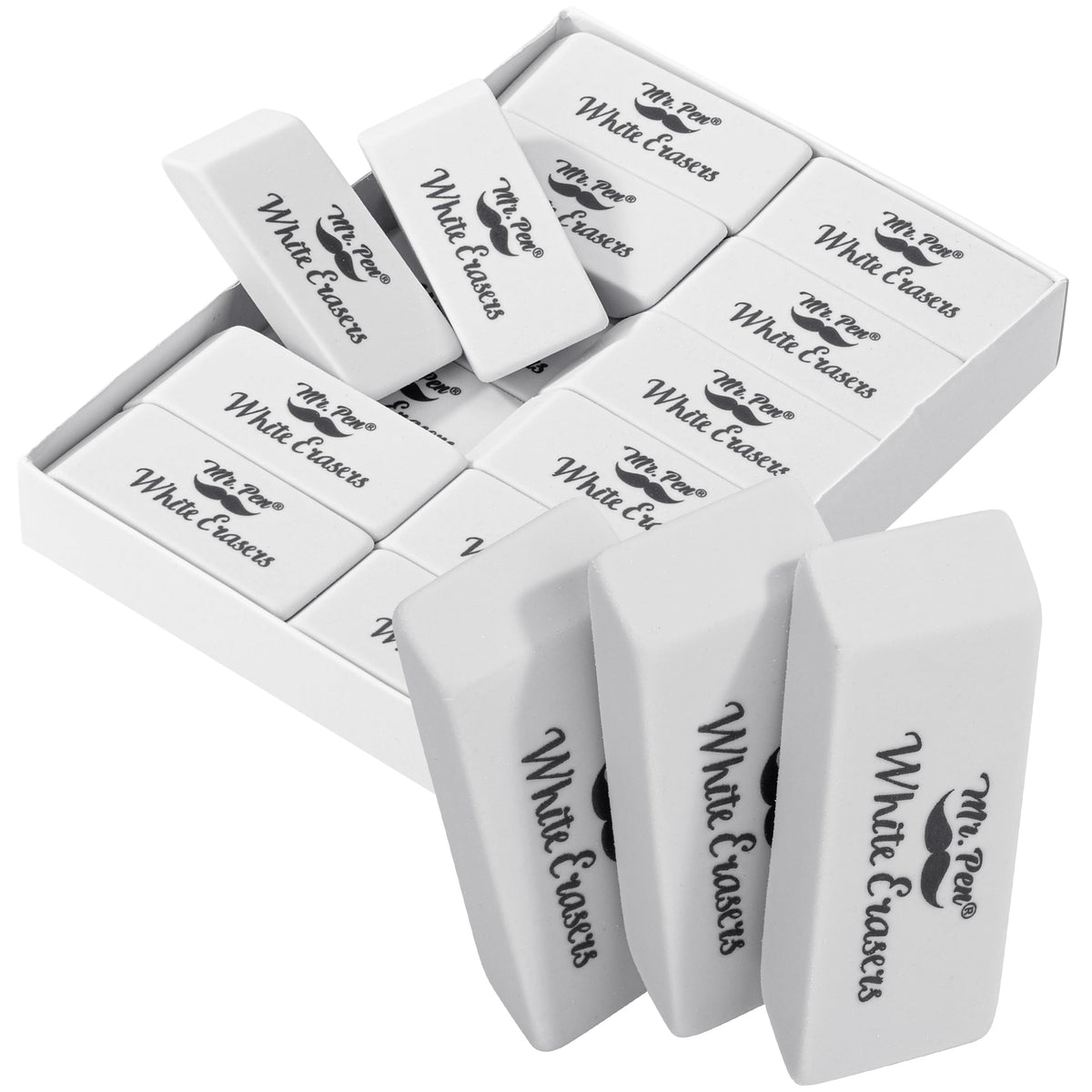Mr. Pen- White Pencil Erasers Bulk, 72 Pack