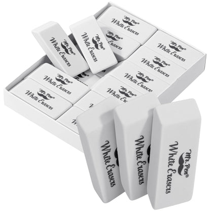 Mr. Pen- White Pencil Erasers Bulk, 72 Pack
