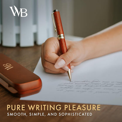 Wordsworth & Black Luxury Refillable Bamboo Wood Ballpoint Pen for Writing