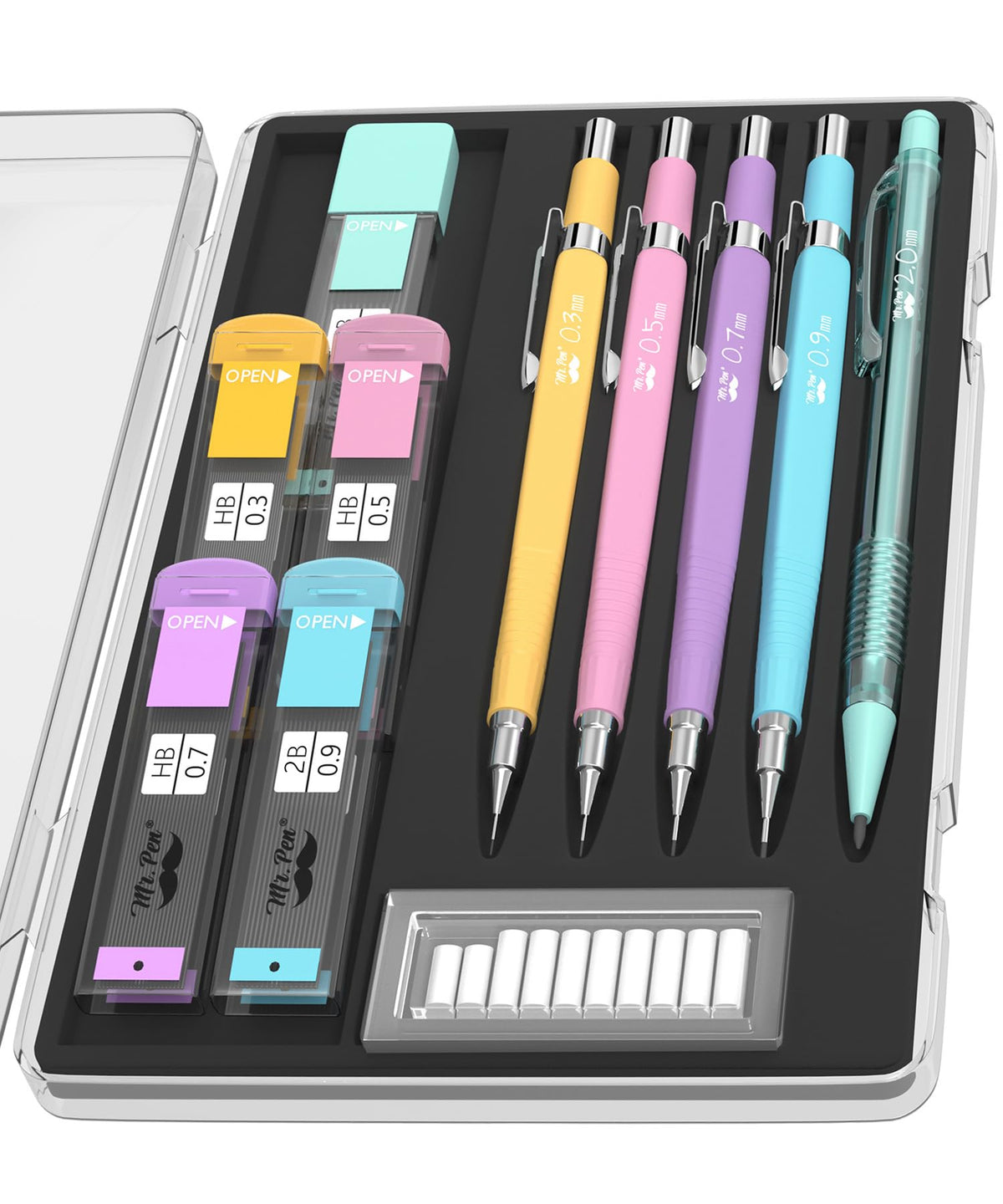Mr. Pen- Pastel Mechanical Pencil Set, 5 Mechanical Pencils (0.3, 0.5, 0.7