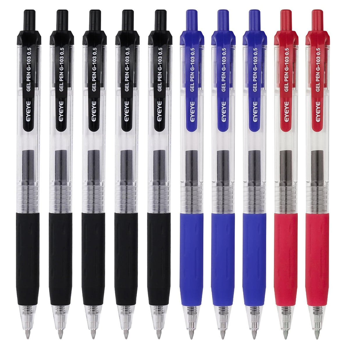 EYEYE G-103 Gel Pen 0.7mm, 5 Black 5 Blue, Medium Point Pens