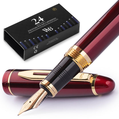 Wordsworth & Black Majesti Luxury Fountain Pen Set for Writing, Medium Nib