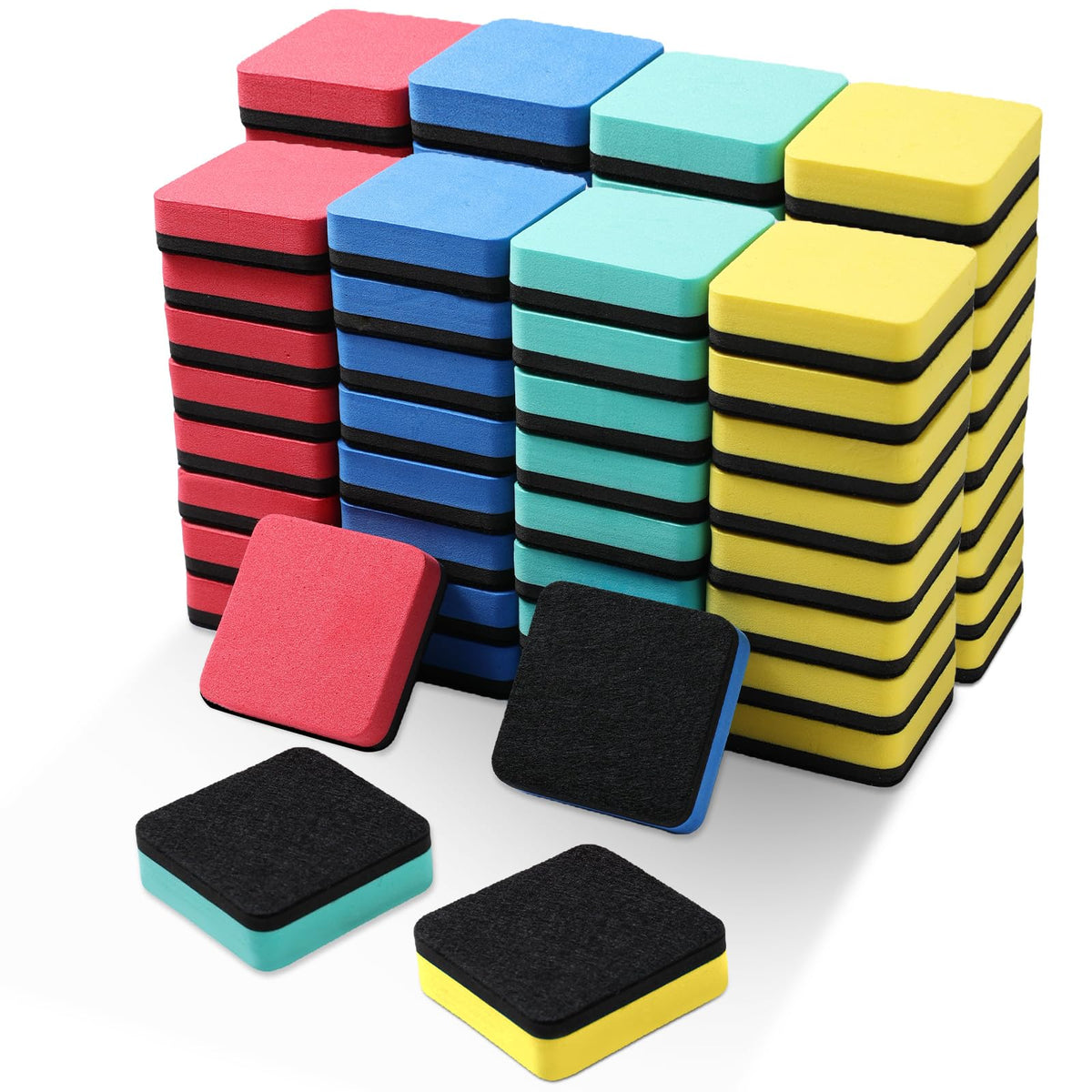 XKDOUS 35 Pack Magnetic Whiteboard Dry Erase Erasers for Classroom, Office