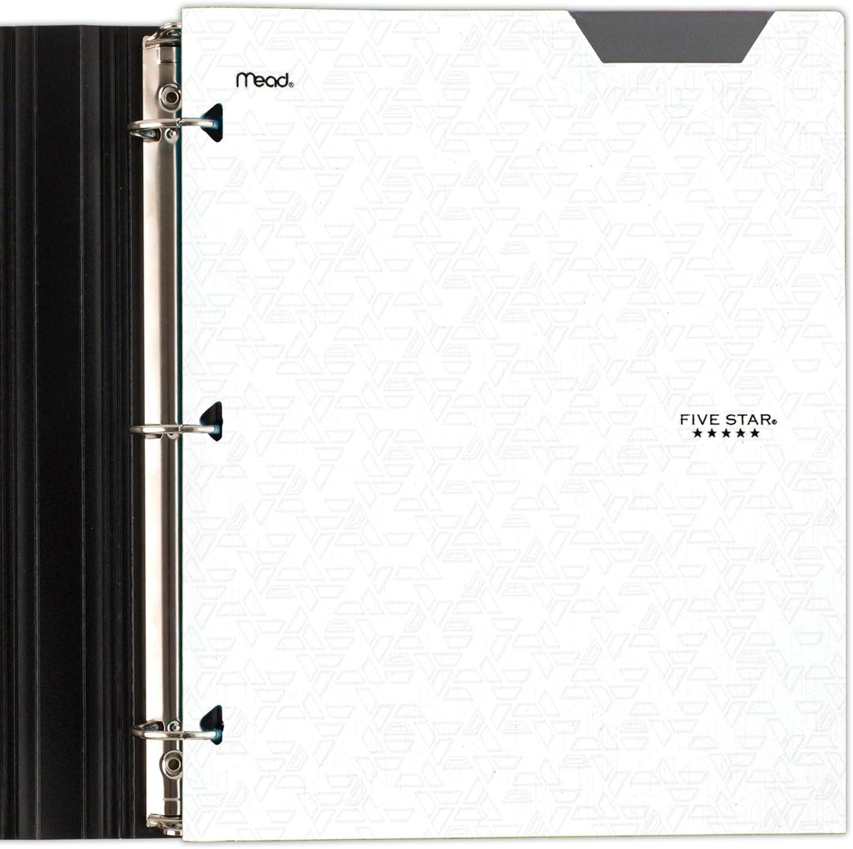 Five Star 2-Pocket Folder, Plastic Folder with Stay-Put Tabs, Fits 3-Ring Binder, Holds 8-1/2" x 11" Paper, White (333420I-ECM)