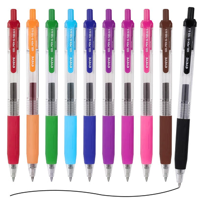 EYEYE G-103 Gel Pen 0.7mm, 5 Black 5 Blue, Medium Point Pens