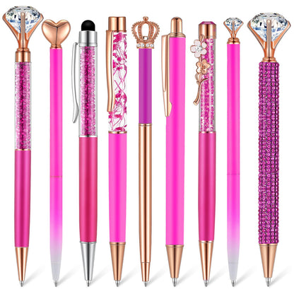 Janmini 9pcs Fancy Ballpoint Pens Glitter Journaling, Dark Blue