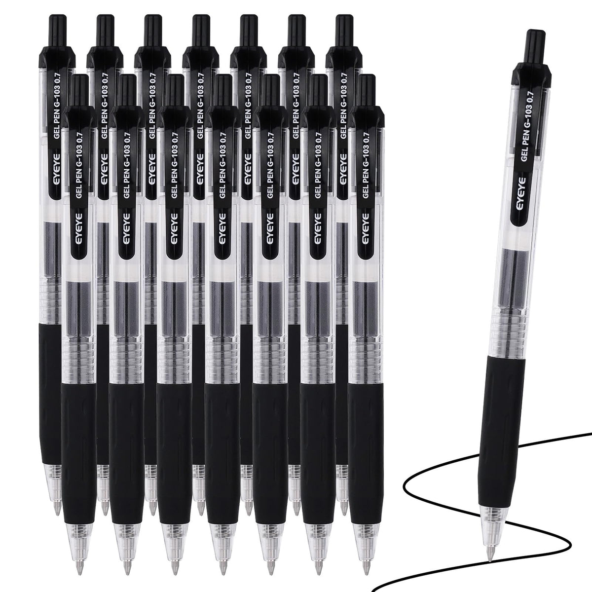 EYEYE G-103 Gel Pen 0.7mm, 5 Black 5 Blue, Medium Point Pens