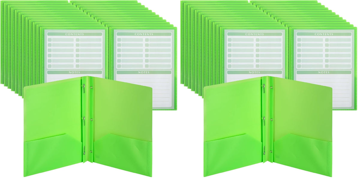 Mr. Pen- Plastic Folders with Pockets and Prongs, 5 Pack, Letter Size