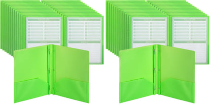 Mr. Pen- Plastic Folders with Pockets and Prongs, 5 Pack, Letter Size