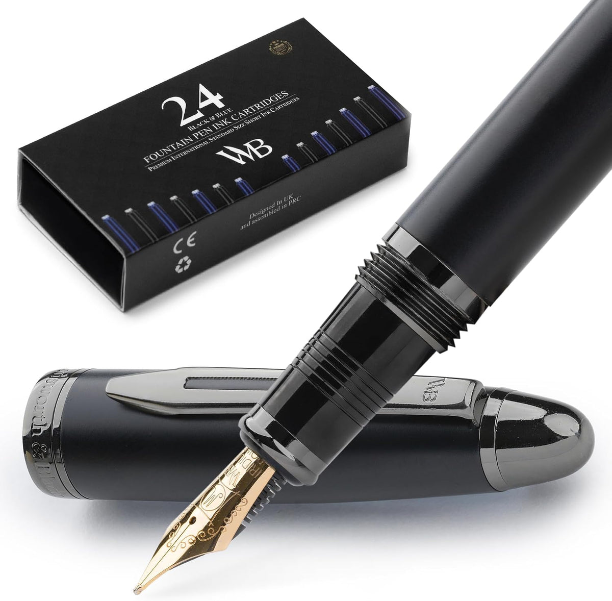 Wordsworth & Black Majesti Luxury Fountain Pen Set for Writing, Medium Nib