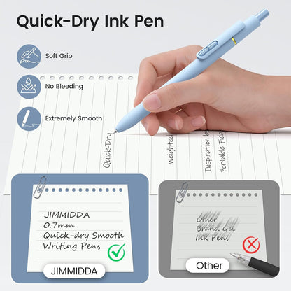 8 Pack Gel Pens, Black Ink Quick-Drying No Smudge with Fidget
